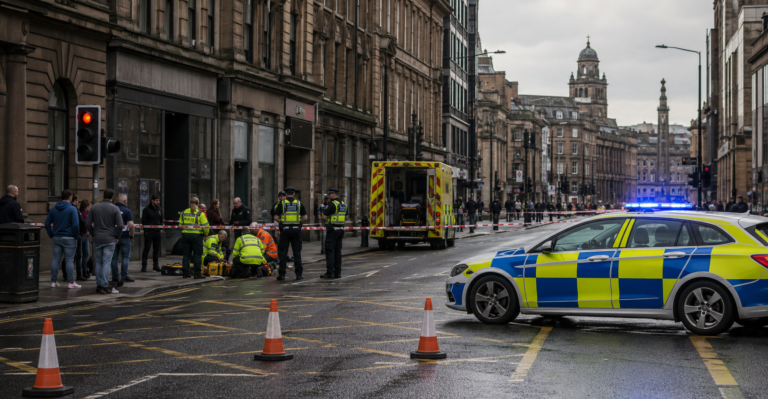 Glasgow Road Closure After Man Collapses